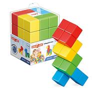 Geomag Magicube - 16 Cubos - Bloques de Construcción Magnética para Niños - Green Line - Juguetes Educativos de Plástico 100% Reciclado