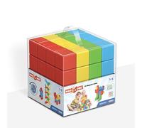 Geomag Magicube - 64 Cubos - Bloques de Construcción Magnética para Niños - Green Line - Juguetes Educativos de Plástico 100% Reciclado