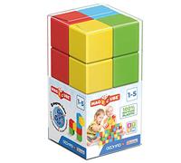 Geomag Magicube - 8 Cubos - Bloques de Construcción Magnética para Niños - Green Line - Juguetes Educativos de Plástico 100% Reciclado