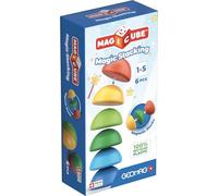 Geomag Magicube Cubos Magnéticos Magic Stacking - 6 Piezas Apilables - Juego de construcción magético para bebés - Plástico Reciclado
