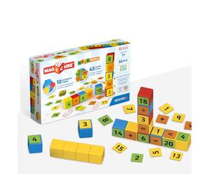 Geomag, Magicube Math Building Clips, Juegos Magnéticos Aptos para Niños Mayores de 3 Años, Juego para Aprender Matemáticas, Paquete de 55 Piezas