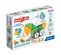 Geomag Magicube Shapes, Bloques de Construcción Magnéticos para Niños a Partir de 1 Año - Juego de 13 Cubos de 4 Colores y Formas Hechos de Plástico 100% Reciclado