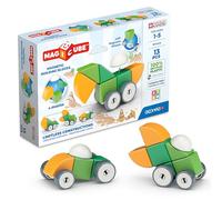 Geomag Magicube Shapes, Bloques de Construcción Magnéticos para Niños a Partir de 1 Año - Juego de 13 Cubos de 4 Colores y Formas Hechos de Plástico 100% Reciclado