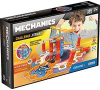 Geomag - Mechanics Challenge Strike -185 Piezas - Circuito de Construcción Magnética para Niños Desde 7 Años - Construye tu Juego para Desafiar la Gravedad - 1 a 4 Jugadores - Fabricación Suiza