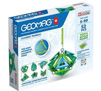 Geomag - Paneles Clásicos de 52 Piezas - Bloques de Construcción Magnéticos para Niños - Green Line - Juguetes Educativos de Plástico 100% Reciclado
