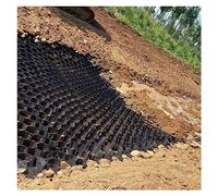 Geomalla de HDPE de 1 pieza for estabilización de caminos de acceso y taludes: malla de suelo for patios, estacionamientos y muros de contención.(5x5 m (16.5x16.5 ft) 4"/10cm High)