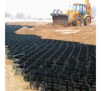 Geomalla, geomalla de HDPE de 4" para Refuerzo de muros de contención - Estabilizador de Suelo escalable para adoquines de entradas de vehículos, geomalla Permeable Negra con Orificios de dr