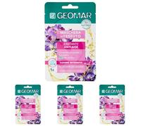 GEOMAR | Mascarilla Facial en Tejido, Hidratante Anti-Edad, 95% de Origen Natural, Dermatológicamente Testada, Fórmula Vegana, 22 ml (Paquete de 4)