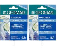 GEOMAR | Mascarilla Facial y Contorno de Ojos 2 en 1, Efecto Antifatiga y Descongestionante, 95% de Origen Natural, Dermatológicamente Testada, Made in Italy, 12 ml (Paquete de 2)