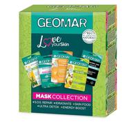 GEOMAR | Set de Regalo Mask Collection, Fórmulas Veganas, Made in Italy, 5 Mascarillas Faciales Bidosis 2×7,5 ml