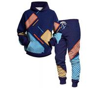 Geometría 3D Sudaderas con Capucha y Joggers Estampados en Todo el Conjunto de chándal Conjunto de Dos Piezas para Hombres Mujeres Moda Streetwear Ropa Deportiva