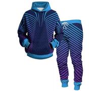 Geometría 3D Sudaderas con Capucha y Joggers Estampados en Todo el Conjunto de chándal Conjunto de Dos Piezas para Hombres Mujeres Moda Streetwear Ropa Deportiva