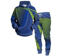 Geometría 3D Sudaderas con Capucha y Joggers Estampados en Todo el Conjunto de chándal Conjunto de Dos Piezas para Hombres Mujeres Moda Streetwear Ropa Deportiva