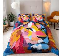 GeometríA Abstracta Funda Nórdica Cama 180 LeóN Juego de Funda de Edredón Microfibra 260x240 cm y Fundas de Almohada 50x75 cm Muy Suave y Transpirable