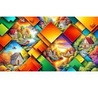 Geometría Abstracta Rompecabezas de 1000 Piezas para Adultos - Cartón Reciclado - Decoración 38x52cm/1000pcs