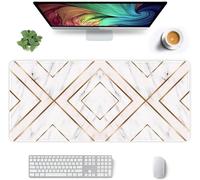 Geometría de mármol Alfombrilla de Ratón,XXL 600x1200x3mm Grande Mouse Pad,Base de Goma Antideslizante,Superficie Tela Fina,Mejora la precisión y la Velocidad Adecuada para Jugadores,PC y portátil
