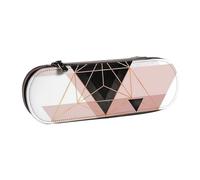 Geometría De Mármol De Oro Rosa Triángulo, Estuche para lápices Estuche para lápices de Cuero de PU Estuche para lápices de Gran Capacidad Estuche para lápices Bolsa de cosméticos