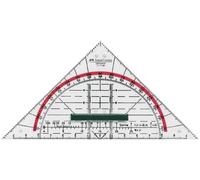 Faber-Castell Escuadra de ángulos 177199, transparente, triángulo pequeño con mango pequeño