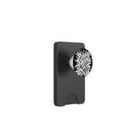 Geometría Eléctrica Negro Intersectando Líneas sobre Blanco PopSockets PopWallet para MagSafe