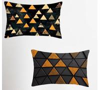 GeometríA Funda Cojin 25x45 Juego de 2, Abstracto Rectangular Funda Almohada 25x45cm con Cremallera Oculta, Impermeable Lino Fundas Cojines, Fundas de Cojines para Cama Silla o Jardín Regalo 7-8559