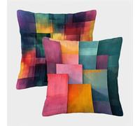 GeometríA Fundas Cojines 50x50 Juego de 2, NóRdico Fundas Cojines 50x50, Impermeable Lino Cuadrado Pillow Case con Cremallera Oculta, Cushion Covers para Decoracion Hogar Sofás Sala de Estar N-1608