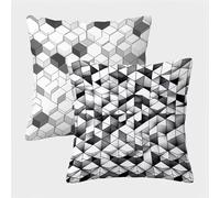 GeometríA Fundas Cojines 55x55 Juego de 2, Abstracto Fundas Cojines 55x55, Suave Terciopelo Cuadrado Pillow Case con Cremallera Oculta, Cushion Covers para Decoracion Hogar Sofás Regalo 0-6855