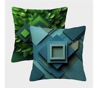 GeometríA Fundas Cojines 65x65 Juego de 2, NóRdico Fundas Cojines 65x65, Impermeable Lino Cuadrado Pillow Case con Cremallera Oculta, Cushion Covers para Decoracion Hogar Sofás Sala de Estar I-2398