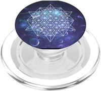 Geometría Sagrada Antigua Flor De La Vida Diseño Burbujas Espaciales PopSockets PopGrip para MagSafe