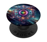 Geometría Sagrada del Cubo de Metatrón PopSockets PopGrip Adhesivo