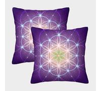Geometría Sagrada: Diseño Cósmico Espiritual Fundas Cojines Para Sofá 2 Piezas Disponible todas las estaciones Funda De Almohada Decorativo Para Sala Funda De Cojines De Estar Dormitorio 50x50cm