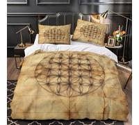 Geometría Sagrada Funda de Edredón Suave 3 Piezas Impresión 3D Cierre de Cremallera Oculta con Fundas de Almohada Lavables Diseño espiritual simbólico Funda Edredon for niños Single（140x200cm）