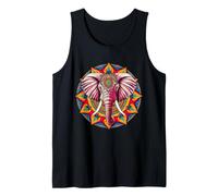 Geometría Sagrada Naturaleza Elefante Estética Mandala Flor Camiseta sin Mangas