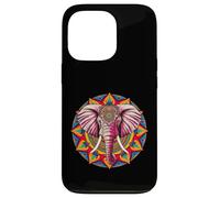 Geometría Sagrada Naturaleza Elefante Estética Mandala Flor Carcasa para iPhone 13 Pro