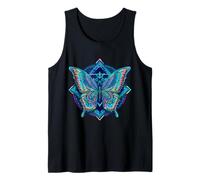 Geometría Sagrada Naturaleza Mariposa Estética Mandala Flor Camiseta sin Mangas