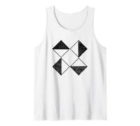Geometric 8 Triangle Shapes Abstract Geometry Art Distressed Camiseta sin Mangas