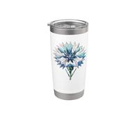 Geometric Art Aciano Flores Vaso térmico de acero inoxidable de doble pared