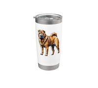 Geometric Art Chinese Shar-Pei Shar Pei Vaso térmico de acero inoxidable de doble pared