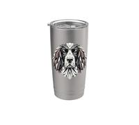 Geometric Art English Springer Spaniel Vaso térmico de acero inoxidable de doble pared