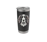 Geometric Art English Springer Spaniel Vaso térmico de acero inoxidable de doble pared