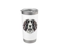 Geometric Art English Springer Spaniel Vaso térmico de acero inoxidable de doble pared