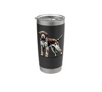 Geometric Art German Wirehaired Pointer Vaso térmico de acero inoxidable de doble pared