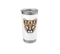 Geometric Art Puma Pumas Vaso térmico de acero inoxidable de doble pared