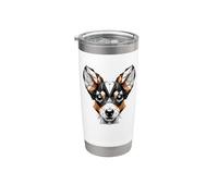 Geometric Art Toy Fox Terrier American Toy Terriers Vaso térmico de acero inoxidable de doble pared