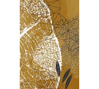 Geometric Crystal Tree Growth Ring Journal for Men Women: Golden Modern Wood Slice Lined Hardcover Notebook, 150 Pages Daily Dated Journaling Notebook for Writing, Note Taking, Work, School