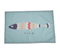 Geometric Fish Print Linen Table Mat Insulation Pad for Dining Room Home Decoration and Table Setting