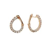 Geometric Full White Zircon for Women Korean Trendy Ear Hoops Party Wedding High-End Earrings