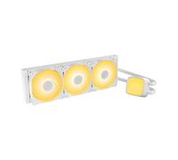 Geometric Future Eskimo Pro - Enfriador de agua líquido AIO CPU de 360 mm - RGB PWM Squama 2501W ventilador x 3- Compatible con Intel LGA 1700, AMDAM5 -Blanco- (GEO-EP-36W)