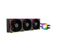 Geometric Future Eskimo Pro - Enfriador de agua líquido AIO CPU de 420 mm - RGB PWM Squama 2503B ventilador de 140 mm x 3 - Compatible con Intel® LGA 1700, AMD®AM5 - Negro (GEO-EP-42B)
