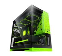 Geometric Future Modelo 3 Panorámico de vidrio templado de doble cámara Micro-ATX Tower PC Case, 5 ventiladores PWM ARGB preinstalados de 120 mm x 30 mm, USB tipo C, soporte de radiador de 360 mm