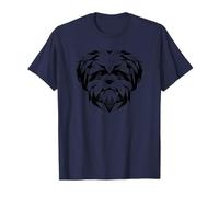Geometric Line Art Shih Tzu Dog Shih Tzus Camiseta